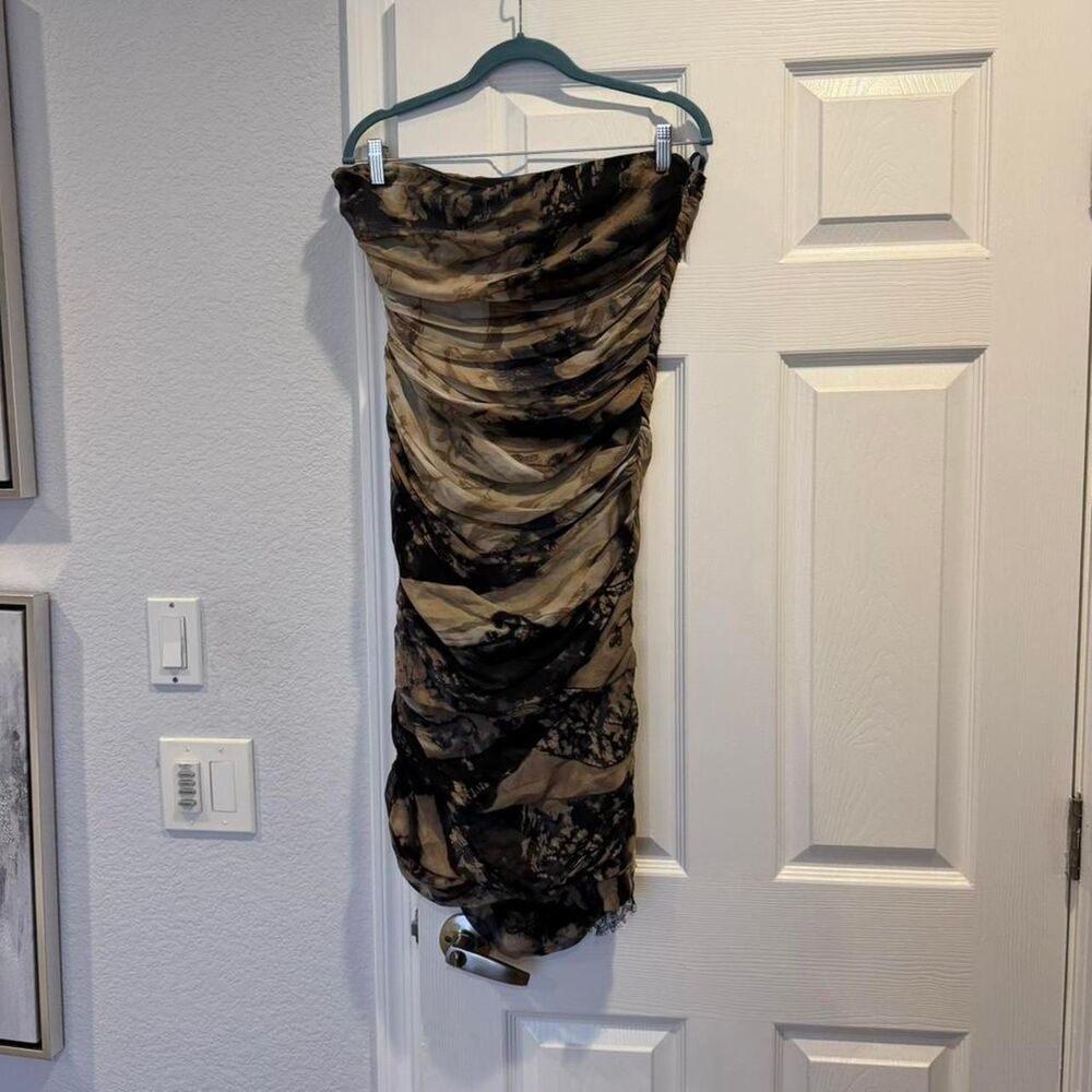 Diane-von-Furstenberg Women's strapless Silk Dress L - Picture 4 of 8
